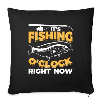 Drôle de dicton de pêcheur - Housse de coussin décorative 45 x 45 cm - noir - Devant