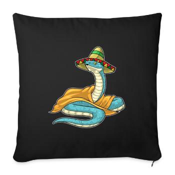Snake Sombrero - Sofa pillowcase 17,3'' x 17,3'' (45 x 45 cm) - black - Front