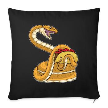 Snake Taco - Sofa pillowcase 17,3'' x 17,3'' (45 x 45 cm) - black - Front
