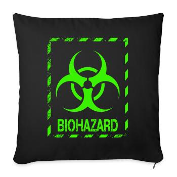 Biohazard Grunge Zombies Apocalypse Horreur - Housse de coussin décorative 45 x 45 cm - noir - Devant