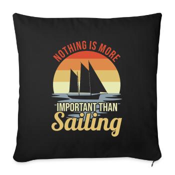 Voile d’époque - Housse de coussin décorative 45 x 45 cm - noir - Devant