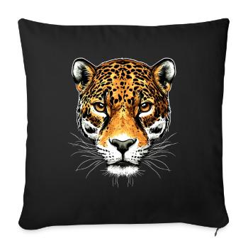 Jaguar Big Cat Panther Wild Cat Cute Jaguar - Sofa pillowcase 17,3'' x 17,3'' (45 x 45 cm) - black - Front
