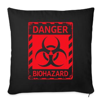 Danger Biohazard Grunge Zombies Apocalypse - Sofa pillowcase 17,3'' x 17,3'' (45 x 45 cm) - black - Front