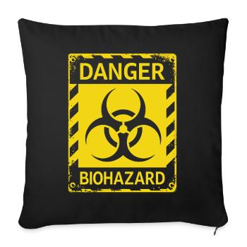 Danger Biohazard Grunge Zombies Apocalypse - Sofa pillowcase 17,3'' x 17,3'' (45 x 45 cm) - black - Front