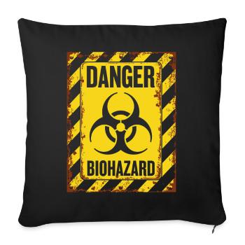 Danger Biohazard Grunge Zombies Apocalypse - Sofa pillowcase 17,3'' x 17,3'' (45 x 45 cm) - black - Front