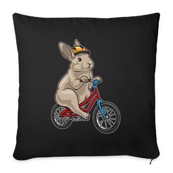 Vélo Rabbit - Housse de coussin décorative 45 x 45 cm - noir - Devant