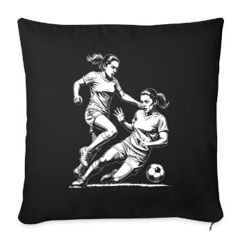 Duel au football ! Maillot d’entraînement de footballeur. - Housse de coussin décorative 45 x 45 cm - noir - Devant