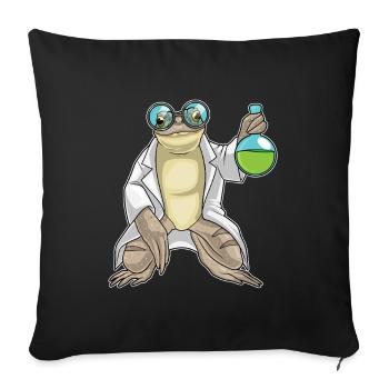 Frosch Wissenschaftler Reagenzglas Labor - Sofakissenbezug 45 x 45 cm - Schwarz - Vorne