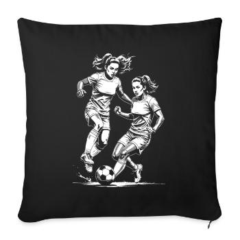 Football in view! Shirt for your women's team - Sofa pillowcase 17,3'' x 17,3'' (45 x 45 cm) - black - Front
