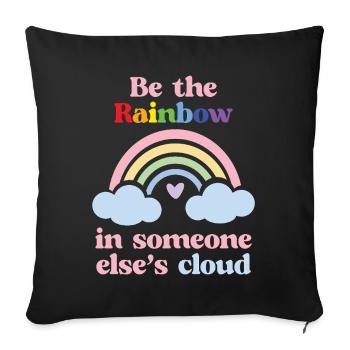 LGBTQ Pride Month - Be the Rainbow - Sofa pillowcase 17,3'' x 17,3'' (45 x 45 cm) - black - Front