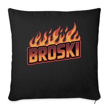 Broski - Bro Memes - Sofa pillowcase 17,3'' x 17,3'' (45 x 45 cm) - black - Front