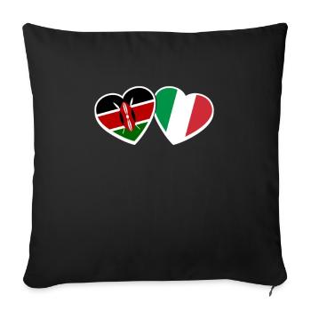 Kenya Italy Heart Love Flag Italians Kenyans - Sofa pillowcase 17,3'' x 17,3'' (45 x 45 cm) - black - Front