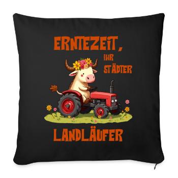 Harvest Time Landläufer - Housse de coussin décorative 45 x 45 cm - noir - Devant