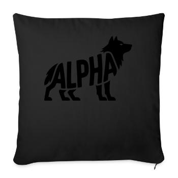 Alpha - Motivational Wolf Logo - Sofa pillowcase 17,3'' x 17,3'' (45 x 45 cm) - black - Front
