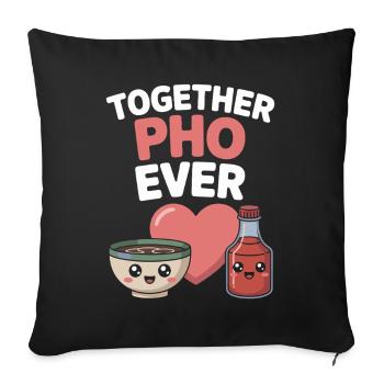 Together Pho Ever Vietnam Reise Nudelsuppe Pho - Sofakissenbezug 45 x 45 cm - Schwarz - Vorne