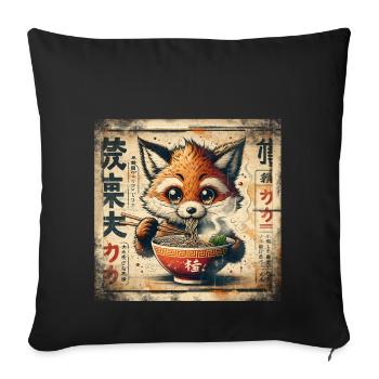 Fuchs Ramen - Sofakissenbezug 45 x 45 cm - Schwarz - Vorne
