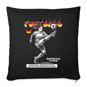Germany Fußballerin Shirt: Spektakulärer Pass - Sofakissenbezug 45 x 45 cm - Schwarz - Vorne