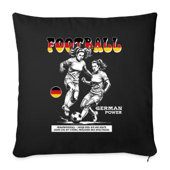 Germany Fußballspielerin Shirt: Faulspiel mit Stil - Sofakissenbezug 45 x 45 cm - Schwarz - Vorne