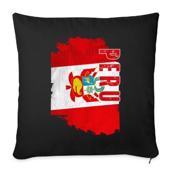 Vertical Peruvian flag, Peruvian pride - Sofa pillowcase 17,3'' x 17,3'' (45 x 45 cm) - black - Front
