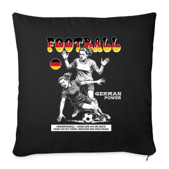 Germany Fußballspielerin Shirt: Foul mit Ansage - Sofakissenbezug 45 x 45 cm - Schwarz - Vorne