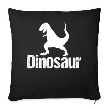 Dinosaure - T-Rex - Tyrannosaure - Housse de coussin décorative 45 x 45 cm - noir - Devant
