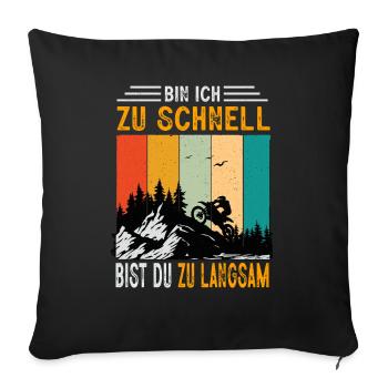 Biker Motorradfahrer Motorrad Geschenke Geburtstag - Sofakissenbezug 45 x 45 cm - Schwarz - Vorne