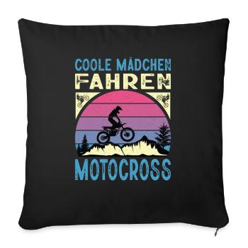 Biker Motorradfahrer Motorrad Geschenke Geburtstag - Sofakissenbezug 45 x 45 cm - Schwarz - Vorne