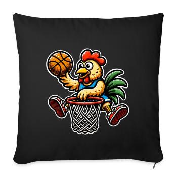 Basketball Chicken - Sofa pillowcase 17,3'' x 17,3'' (45 x 45 cm) - black - Front