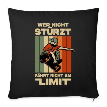 Skateboard Geschenke Skateboardfahrer Outfits - Sofakissenbezug 45 x 45 cm - Schwarz - Vorne