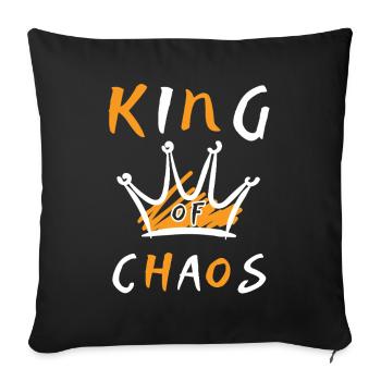 KING OF CHAOS - Sofa pillowcase 17,3'' x 17,3'' (45 x 45 cm) - black - Front