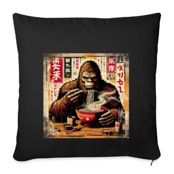 Ramen Gorilla Grunge Poster Style - Housse de coussin décorative 45 x 45 cm - noir - Devant