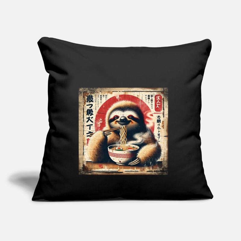 Ramen Sloth Grunge Poster Style Sofa pillowcase 17,3'' x 17,3'' (45 x 45 cm)