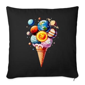 Planet Cream Waffle Cream - Sofa pillowcase 17,3'' x 17,3'' (45 x 45 cm) - black - Front