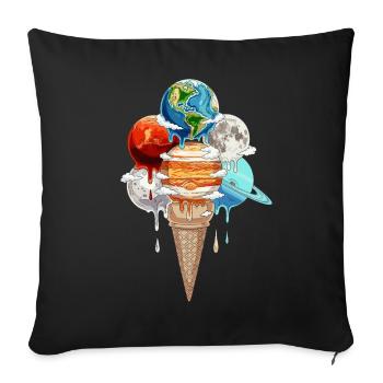 Planet Cream Cosmic One Ball - Sofa pillowcase 17,3'' x 17,3'' (45 x 45 cm) - black - Front