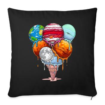 Planet Scoops Cosmic Delight - Sofa pillowcase 17,3'' x 17,3'' (45 x 45 cm) - black - Front