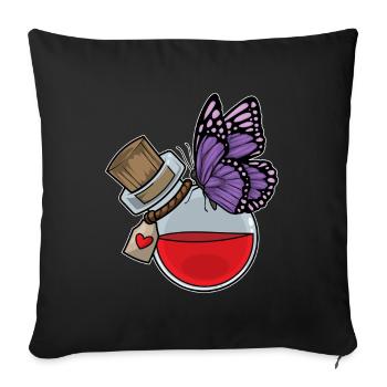 Butterfly Potion - Sofa pillowcase 17,3'' x 17,3'' (45 x 45 cm) - black - Front