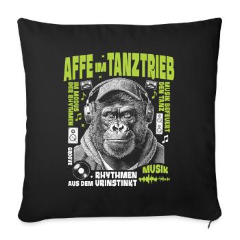 Bassblick Shirt: Gorilla hört keinen Widerspruch - Sofakissenbezug 45 x 45 cm - Schwarz - Vorne