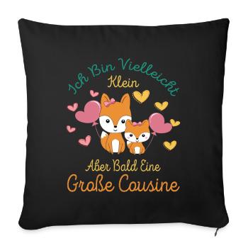 Je serai peut-être petit, mais bientôt grand cousin - Housse de coussin décorative 45 x 45 cm - noir - Devant