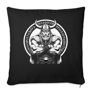 Mythologie nordique Viking Guerrier Valhalla - Housse de coussin décorative 45 x 45 cm - noir - Devant