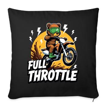 Full Throttle Bear Motocross Motorcycle - Sofa pillowcase 17,3'' x 17,3'' (45 x 45 cm) - black - Front