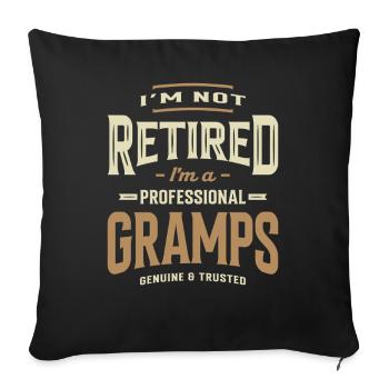 Je ne suis pas à la retraite, je suis un grand-père grand-père professionnel - Housse de coussin décorative 45 x 45 cm - noir - Devant