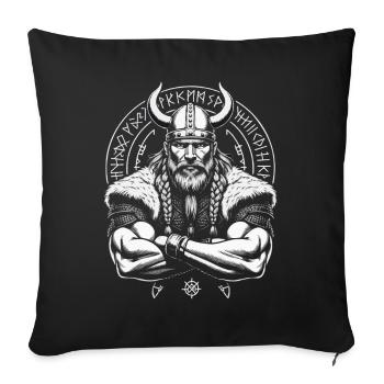 Norse Mythology Viking Warrior Valhalla - Sofa pillowcase 17,3'' x 17,3'' (45 x 45 cm) - black - Front