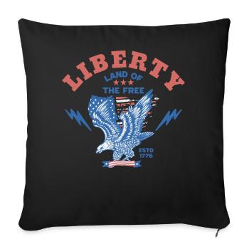 Liberty Land of the Free Patriotic Eagle USA - Sofa pillowcase 17,3'' x 17,3'' (45 x 45 cm) - black - Front