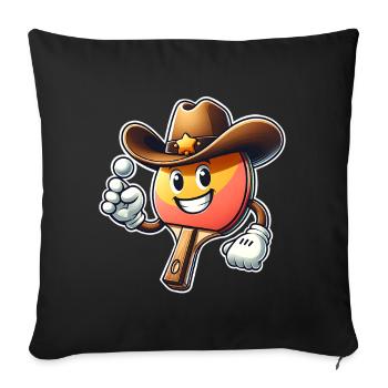 Ping-pong - Housse de coussin décorative 45 x 45 cm - noir - Devant