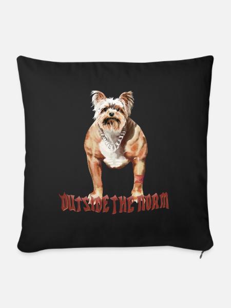 Außerhalb der Norm - Lustiger Hund - Sofakissenbezug 45 x 45 cm - Schwarz