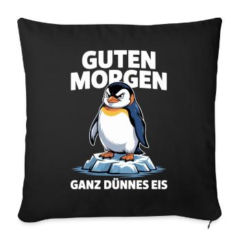 Good morning? Very thin ! Funny Penguin - Sofa pillowcase 17,3'' x 17,3'' (45 x 45 cm) - black - Front