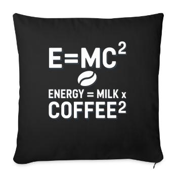 E=MC2 Physique Dicton Caféine Nerd Énergie Café - Housse de coussin décorative 45 x 45 cm - noir - Devant