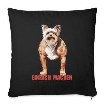 Doggynator humoristique avec dicton - Housse de coussin décorative 45 x 45 cm - noir - Devant