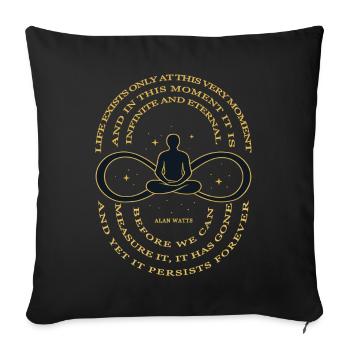 Alan Watts Zeit Infinity T-Shirt - Sofakissenbezug 45 x 45 cm - Schwarz - Vorne