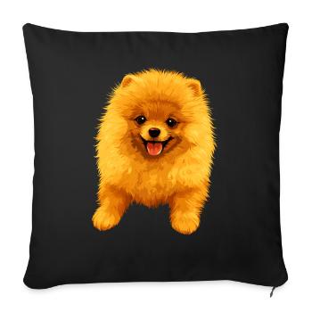 Pomeranian Pomeranian Pom Sweet German Spitz - Sofa pillowcase 17,3'' x 17,3'' (45 x 45 cm) - black - Front